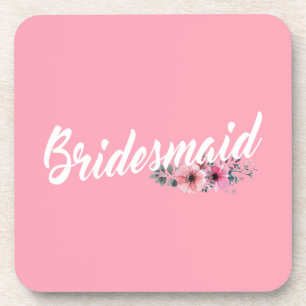 Dessous-de-verre Calligraphie simple du Mariage de Bridesmaid DES