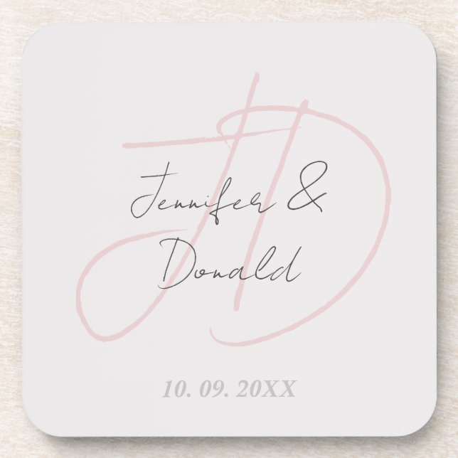 Dessous-de-verre Calligraphie tendance monogramme de script classiq (Devant)