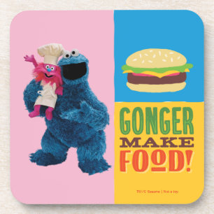 Dessous-de-verre Camion fourré de Cookie Monster Gonger Make Food