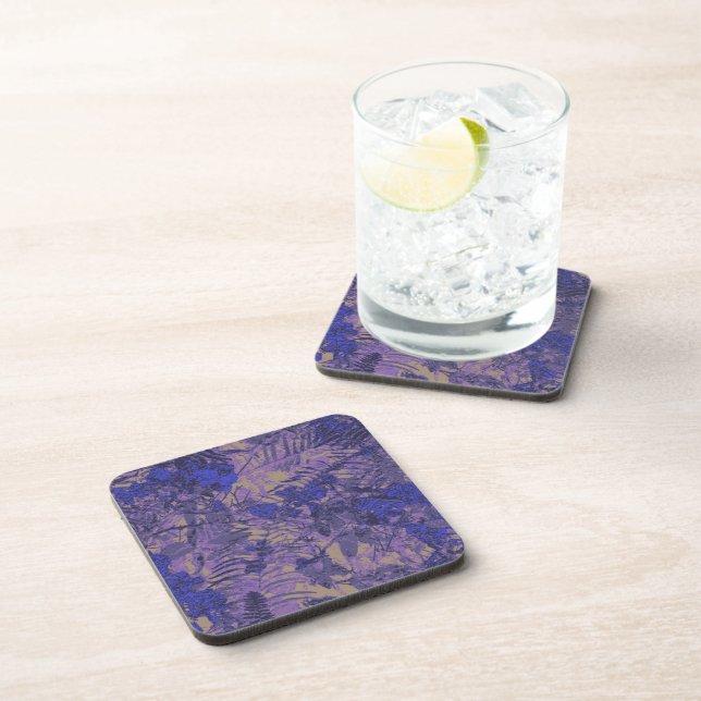Dessous-de-verre Camouflage contre la fleur bleue (Côté Droit)