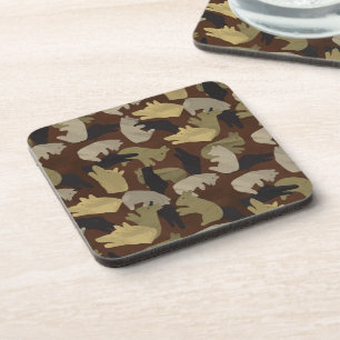 Dessous-de-verre Camouflage d'animal en silhouette Marron