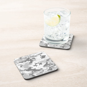 Dessous-de-verre Camouflage gris neige d'hiver, Militaire, Armée