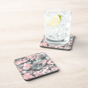 Dessous-de-verre Camouflage rose et gris, Militaire, Armée