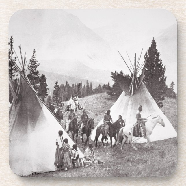 Dessous-de-verre Camp de Teepee de Natif américain, Montana, c.1900 (Devant)