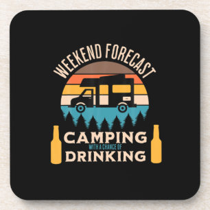Dessous-de-verre Camping à bière avec anniversaire à bière
