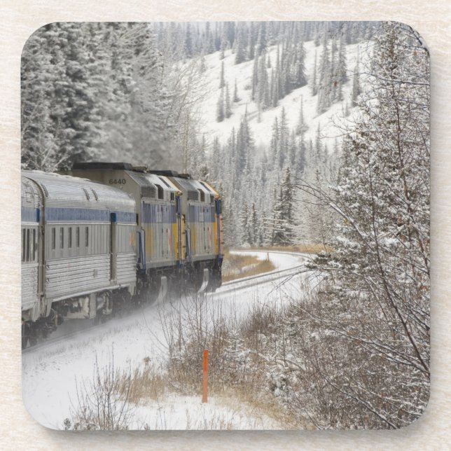 Dessous-de-verre Canada, Alberta. Train des neiges de VIA Rail entr (Devant)