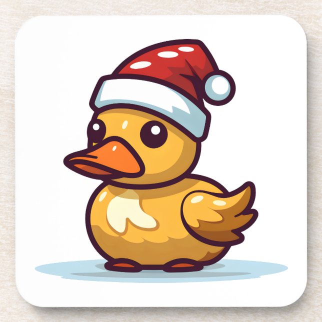 Dessous-de-verre Canard de Noël en chapeau de Santa (Devant)