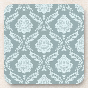 Dessous-de-verre Canard Motif Damassé Rococo Bleu Oeuf de Canard+Tu
