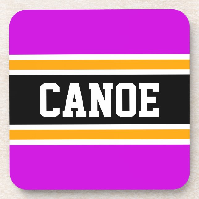 Dessous-de-verre CANOE Fun Sport Retro Rose Yellow Black Stripes (Devant)