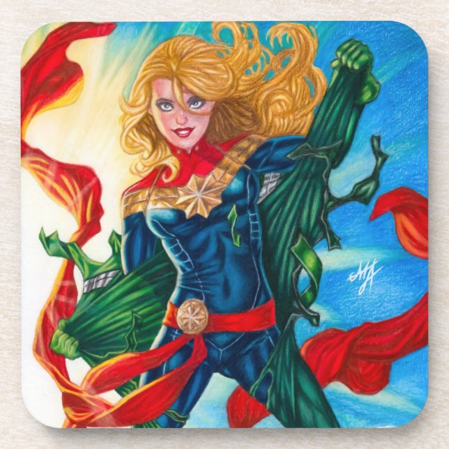 Dessous-de-verre Capitaine Marvel ~ Carol Danvers (Devant)