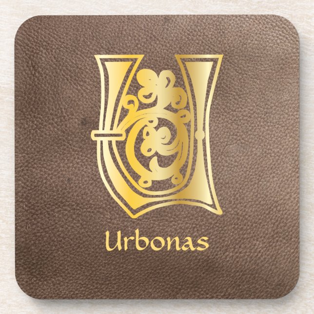 Dessous-de-verre Capitale décorative botanique médiévale U (Devant)