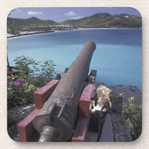 Dessous-de-verre CARAÏBES, St. Barts, Connon visant dans la baie de