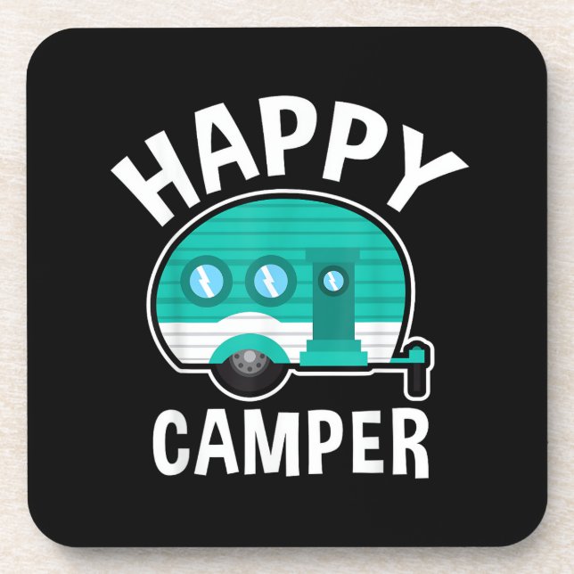 Dessous-de-verre Caravane Camping-car Vacances Drôle Camping (Devant)