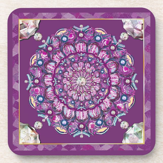 Dessous-de-verre Cardinal Red Rosace (Devant)