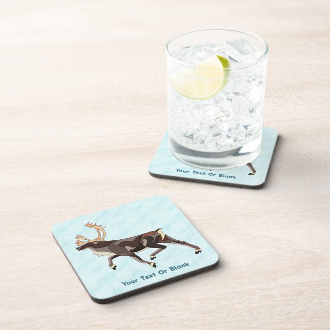 Dessous-de-verre Caribou/Renne d'art populaire (Côté Droit)
