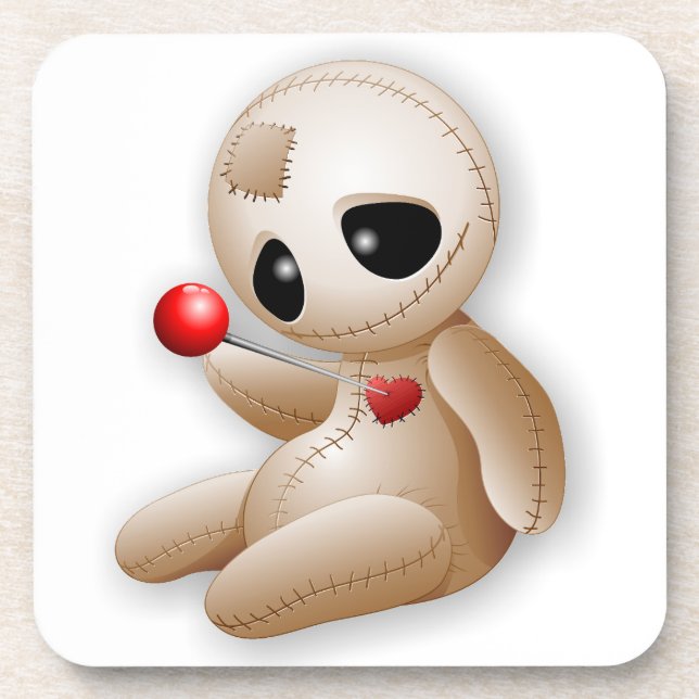 Dessous-de-verre Caricature de poupée vaudou en amour (Devant)