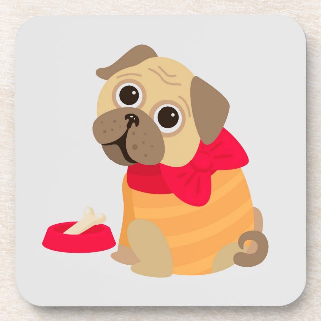 Dessous-de-verre Carlin Love adorable carlin chiot chien (Devant)