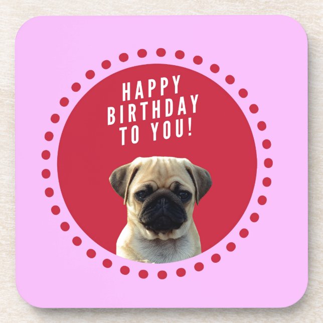 Dessous-de-verre Carlin mignon Chien Chien Heureux Anniversaire Chi (Devant)