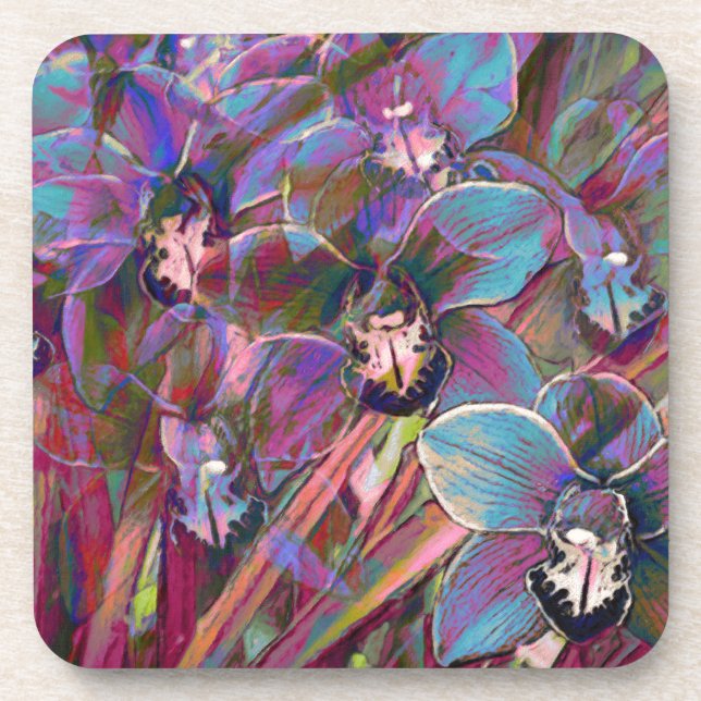 Dessous-de-verre Carnaval des orchidées de Cymbidium (Devant)
