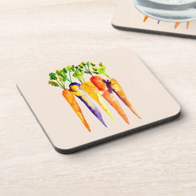 Dessous-de-verre Carottes mignonnes aquarelle art (Côté gauche)