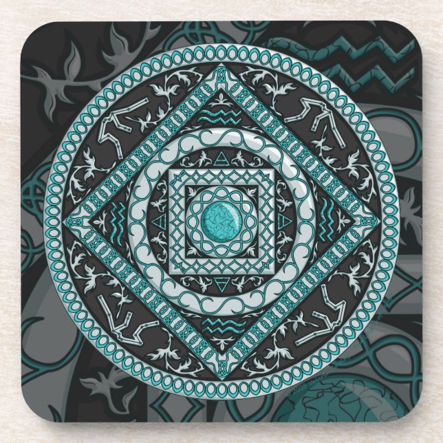Dessous de verre Carré Aquarius Mandala (Devant)