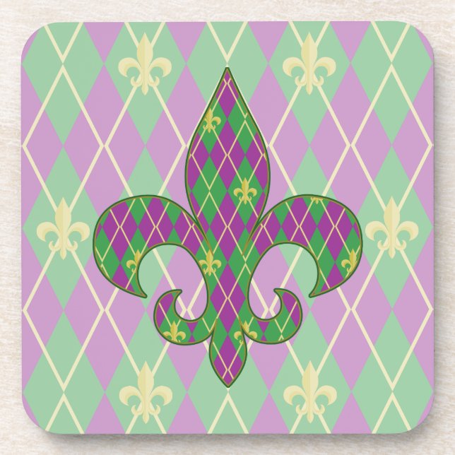 Dessous de verre Carré du Jacquard carnaval (Devant)