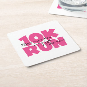 Dessous-de-verre Carré En Papier 10K Run Sport Rose