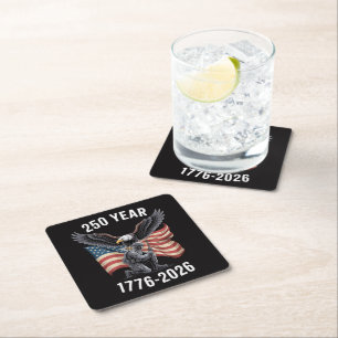 Dessous-de-verre Carré En Papier 250 Ans 250e Anniversaire États-Unis 4 Juillet