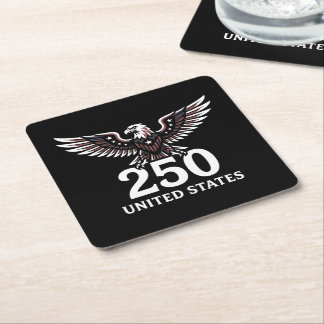 Dessous-de-verre Carré En Papier 250e anniversaire aigle USA patriotique américain