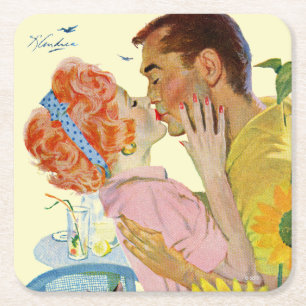 Dessous-de-verre Carré En Papier 2 Amour-Frappés