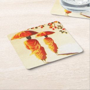 Dessous-de-verre Carré En Papier 2 moines bouddhistes laotiens