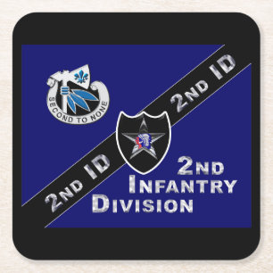 Dessous-de-verre Carré En Papier 2e division d'infanterie conçue de manière unique