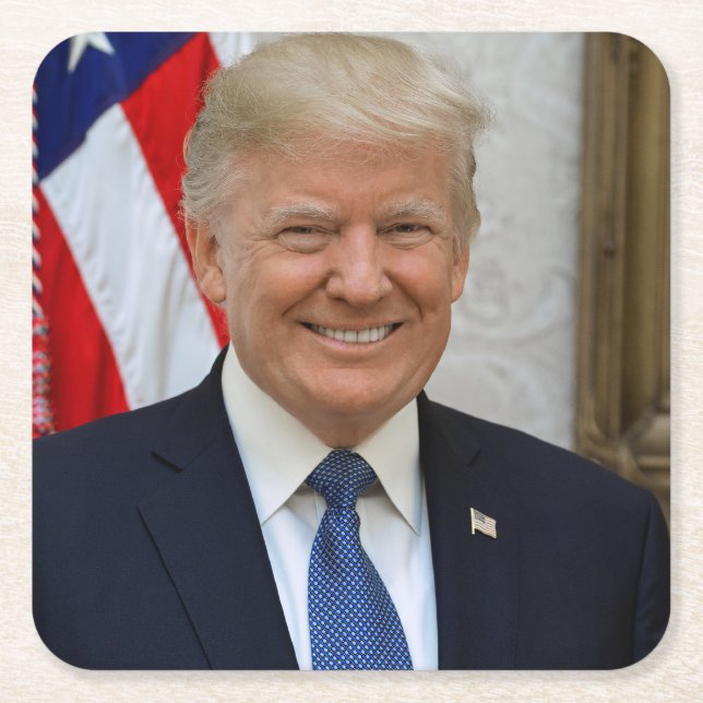 Dessous-de-verre Carré En Papier 45 le Président Donald Trump (Devant)