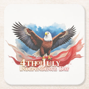 Dessous-de-verre Carré En Papier 4 juillet Aigle – Conception d'art patriotique