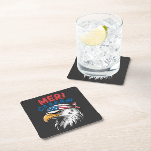 Dessous-de-verre Carré En Papier 4 juillet Aigle Liberté Patriotique
