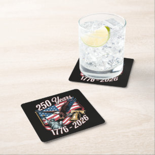 Dessous-de-verre Carré En Papier 4 juillet Amérique États-Unis Aigle patriotique