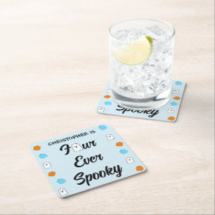 Dessous-de-verre Carré En Papier 4e anniversaire éffrayant
