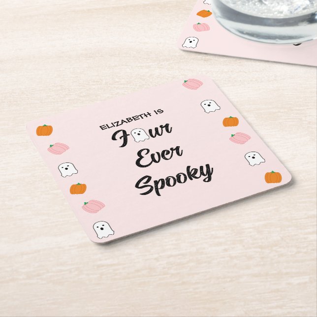 Dessous-de-verre Carré En Papier 4e anniversaire éffrayant (Incliné)