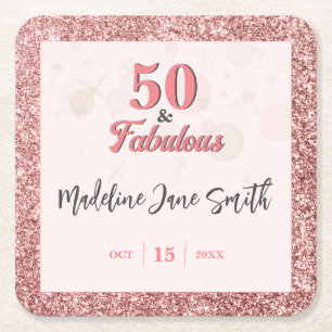 Dessous-de-verre Carré En Papier 50 et fabuleux Anniversaire Elégante Parties scint