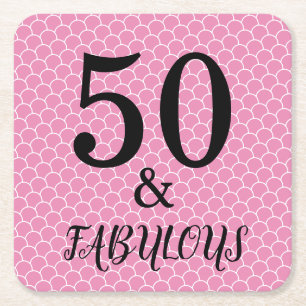 Dessous-de-verre Carré En Papier 50 Et Fabuleux Anniversaire Fête De Sirène Rose No