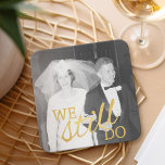 Dessous-de-verre Carré En Papier 50e anniversaire du Mariage Photo personnalisée Go<br><div class="desc">Un modèle photo pour une vieille photo ou une nouvelle ! Un cadeau parfait pour les parents ou grands-parents. Un souvenir que vous pouvez customiser.</div>