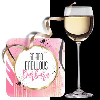 Dessous-de-verre Carré En Papier 60e anniversaire Fabulous Rose Parties scintillant