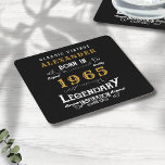 Dessous-de-verre Carré En Papier 60e anniversaire personnalisé Né en 1965 Noir Vint<br><div class="desc">Un dessous de verre de papier classique personnalisé pour cette célébration d'anniversaire pour quelqu'un né en 1965 et 60 ans. Ajoutez le nom à ce design vintage de style rétro noir, blanc et or pour un cadeau personnalisé de 60ème anniversaire. Modifiez facilement le nom et l'année avec le modèle fourni....</div>