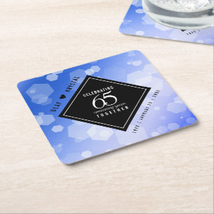 Dessous-de-verre Carré En Papier 65e anniversaire de l'Mariage du Blue Sapphire