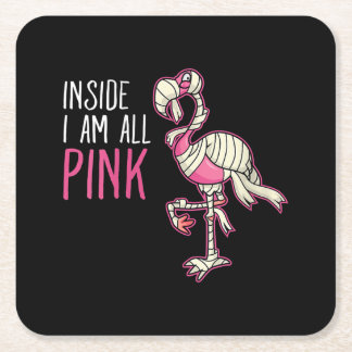 Dessous-de-verre Carré En Papier À L'Intérieur Je Suis Tout Flamant rose Rose | Fla