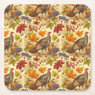 Dessous-de-verre Carré En Papier Abondance de Thanksgiving