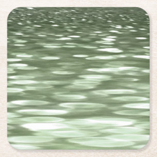 Dessous-de-verre Carré En Papier Abstract #3: Olive green blur