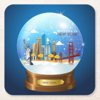 Abstrait coloré Bienvenue au New York Snow Globe