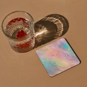 Dessous-de-verre Carré En Papier Abstrait Pastel Parties scintillant Motif sans cou