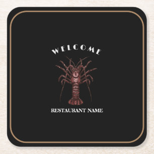 Dessous-de-verre Carré En Papier Accueil de fruits de mer modernes Lobster Restaura